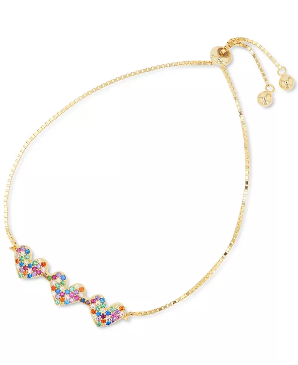 Браслет-Боло с тремя сердечками из радужного кубического циркония, выполненный из стерлингового серебра (также из 14-каратного золота поверх серебра) Macy'S, yellow
Браслет-Боло с тремя сердечками из радужного кубического циркония, выполненный из стерлингового серебра (также из 14-каратного золота поверх серебра) Macy'S, yellow