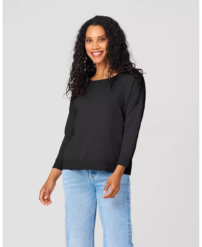 Женский свитер с ребристым узором и застежкой на пуговицах сзади Cable & Gauge, черный
Женский свитер с ребристым узором и застежкой на пуговицах сзади Cable & Gauge, черный