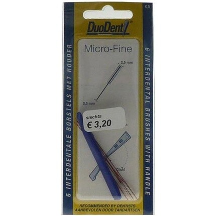 Duodent Micro Fine 0,5 мм - 6 шт - межзубная щетка
Duodent Micro Fine 0,5 мм - 6 шт - межзубная щетка