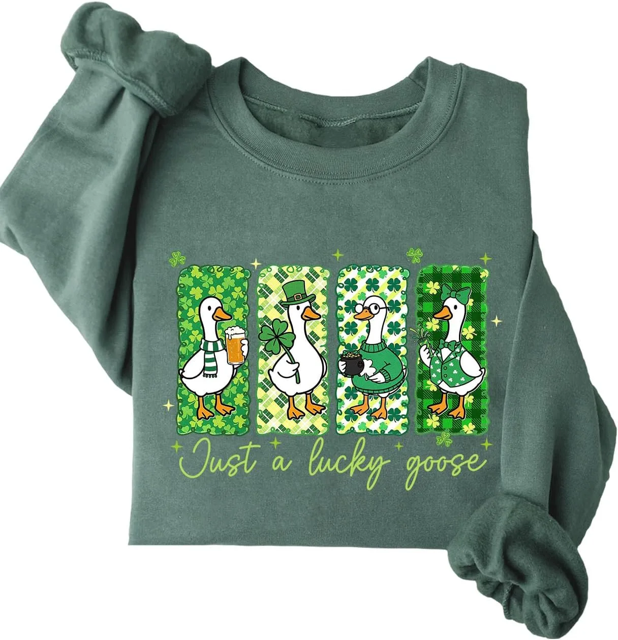 Свитшот Just A Lucky Goose, зеленый с клевером Batclock
Свитшот Just A Lucky Goose, зеленый с клевером Batclock