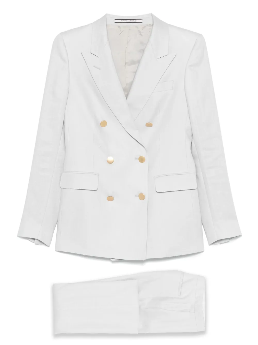 Льняной двубортный костюм TAGLIATORE, серый 
Льняной двубортный костюм TAGLIATORE, серый