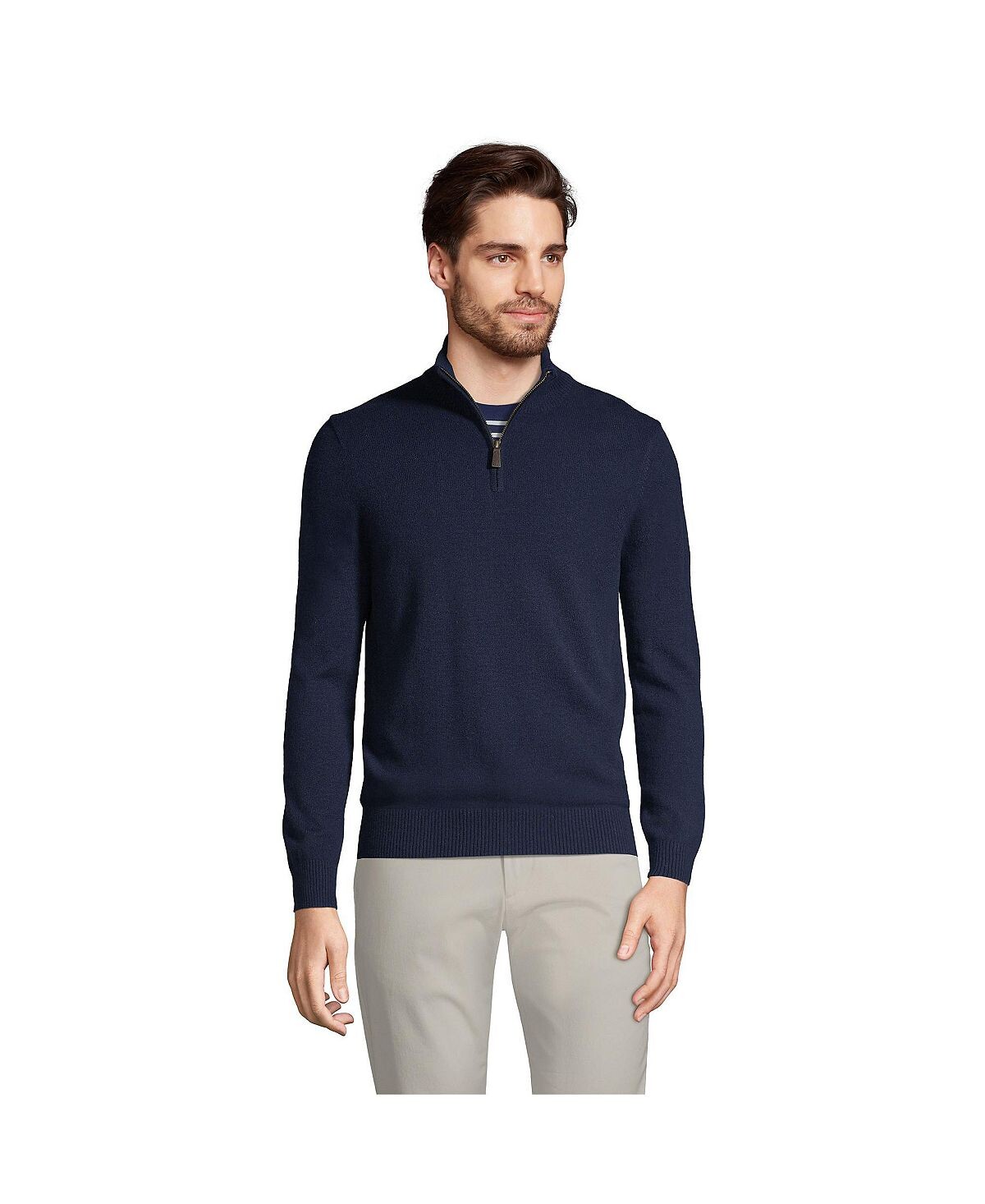 Мужской свитер тонкого калибра с четвертью молнией Lands' End
Мужской свитер тонкого калибра с четвертью молнией Lands' End