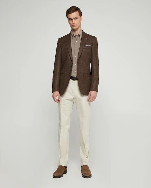 Мужские брюки повседневного и классического кроя из хлопка Mirto, бежевый 
Мужские брюки повседневного и классического кроя из хлопка Mirto, бежевый