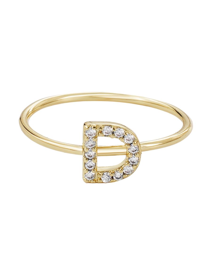 Золотое кольцо с инициалом, украшенное кубическим цирконием, размер 6 ADORNIA, Gold-D
Золотое кольцо с инициалом, украшенное кубическим цирконием, размер 6 ADORNIA, Gold-D