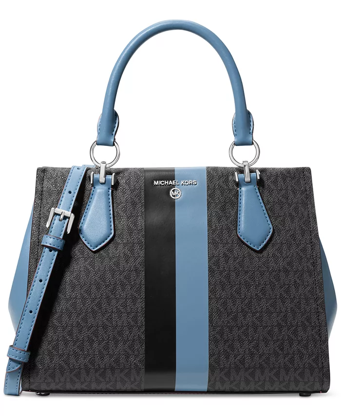 Сумка через плечо Logo Marilyn Medium Stripe Michael Kors, синий 
Сумка через плечо Logo Marilyn Medium Stripe Michael Kors, синий