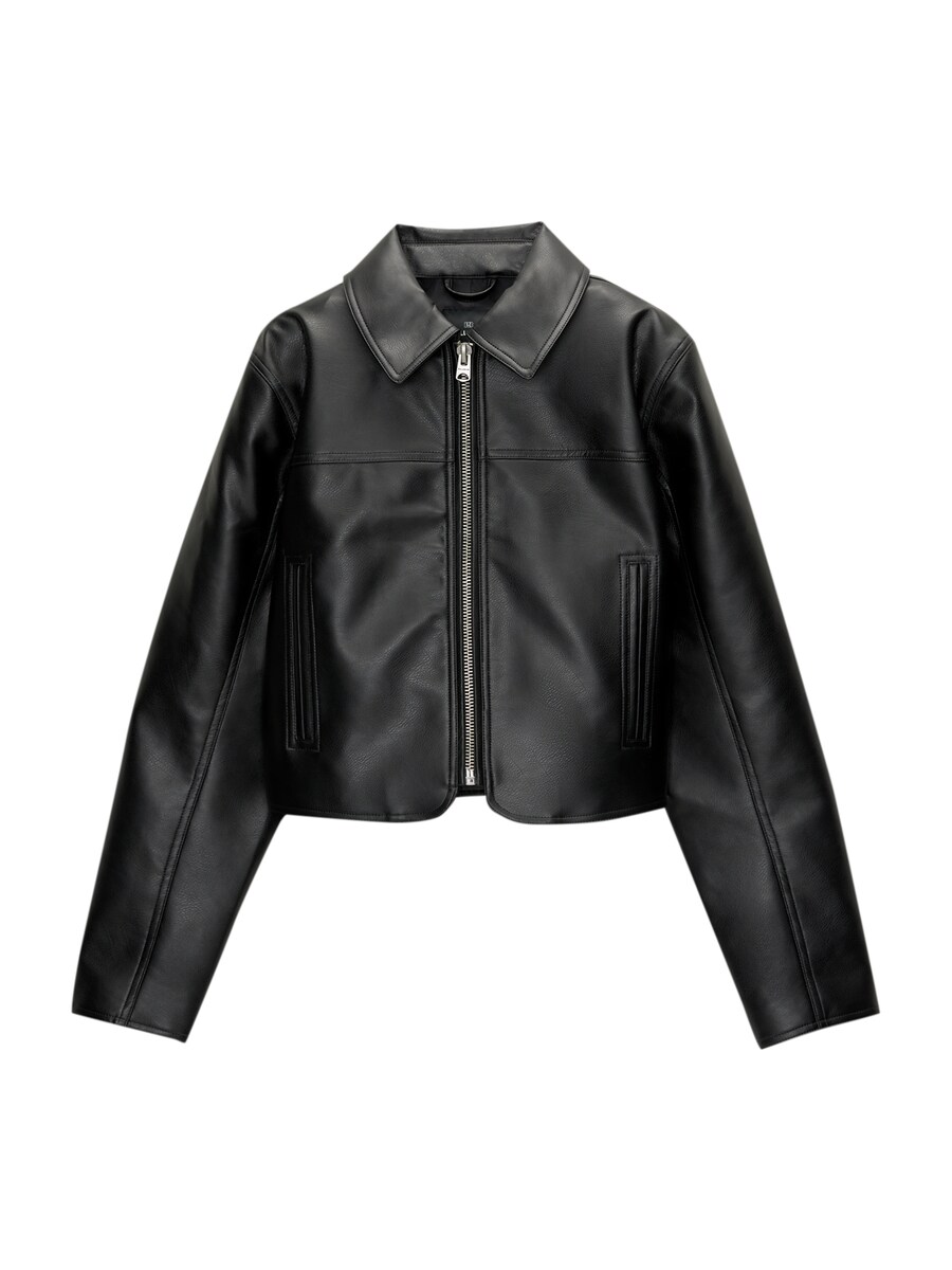 Межсезонная куртка Pull&Bear, черный 
Межсезонная куртка Pull&Bear, черный