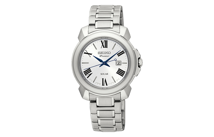 Кварцевые часы Premier Solar на стальном браслете, женские, с серебристым циферблатом SEIKO
Кварцевые часы Premier Solar на стальном браслете, женские, с серебристым циферблатом SEIKO