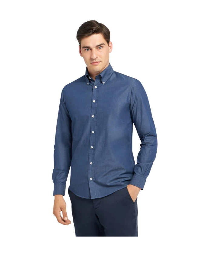 Рубашка из джинсовой саржи приталенного кроя на пуговицах Brooks Brothers, синий
Рубашка из джинсовой саржи приталенного кроя на пуговицах Brooks Brothers, синий