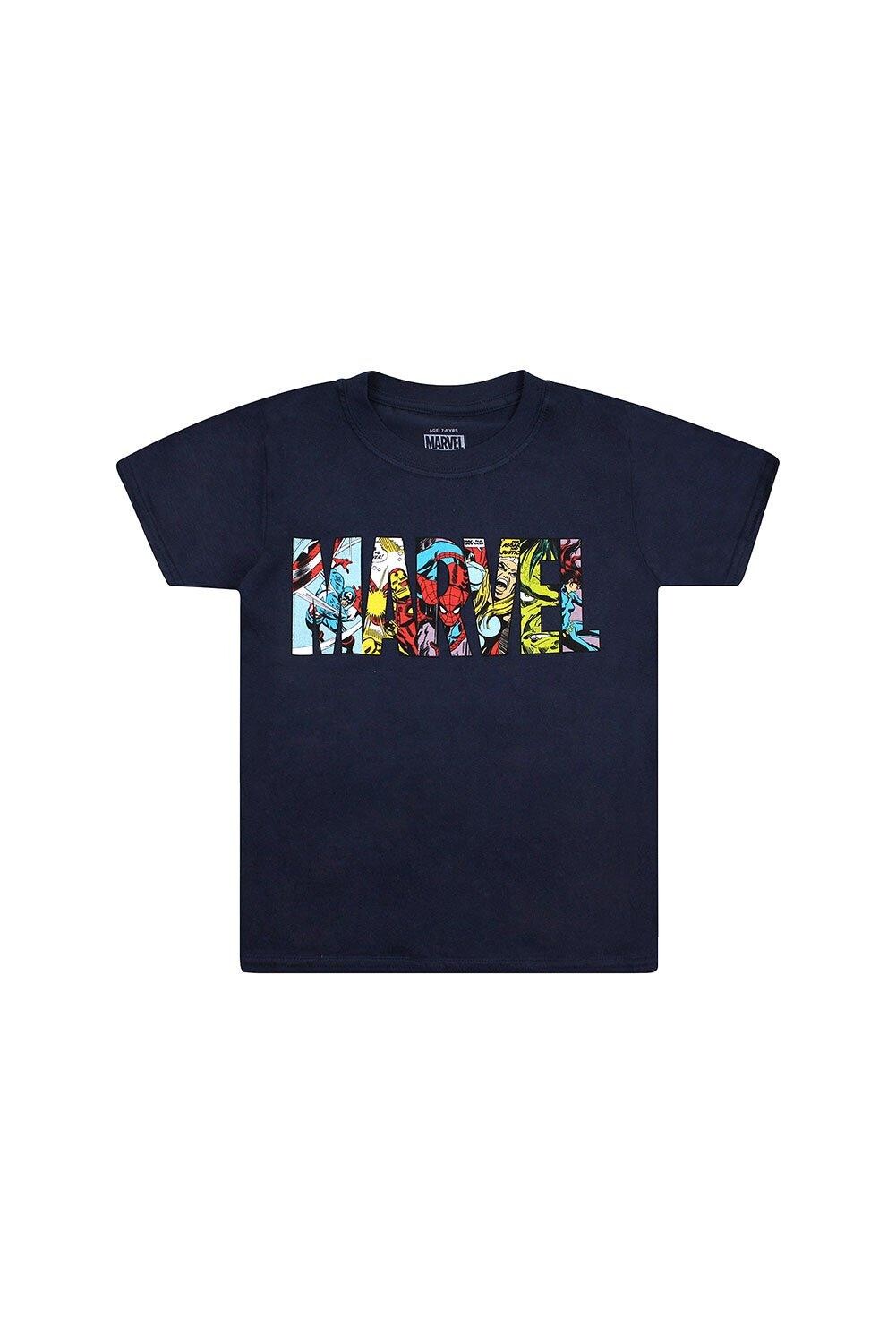 Хлопковая футболка с логотипом Marvel, синий
Хлопковая футболка с логотипом Marvel, синий