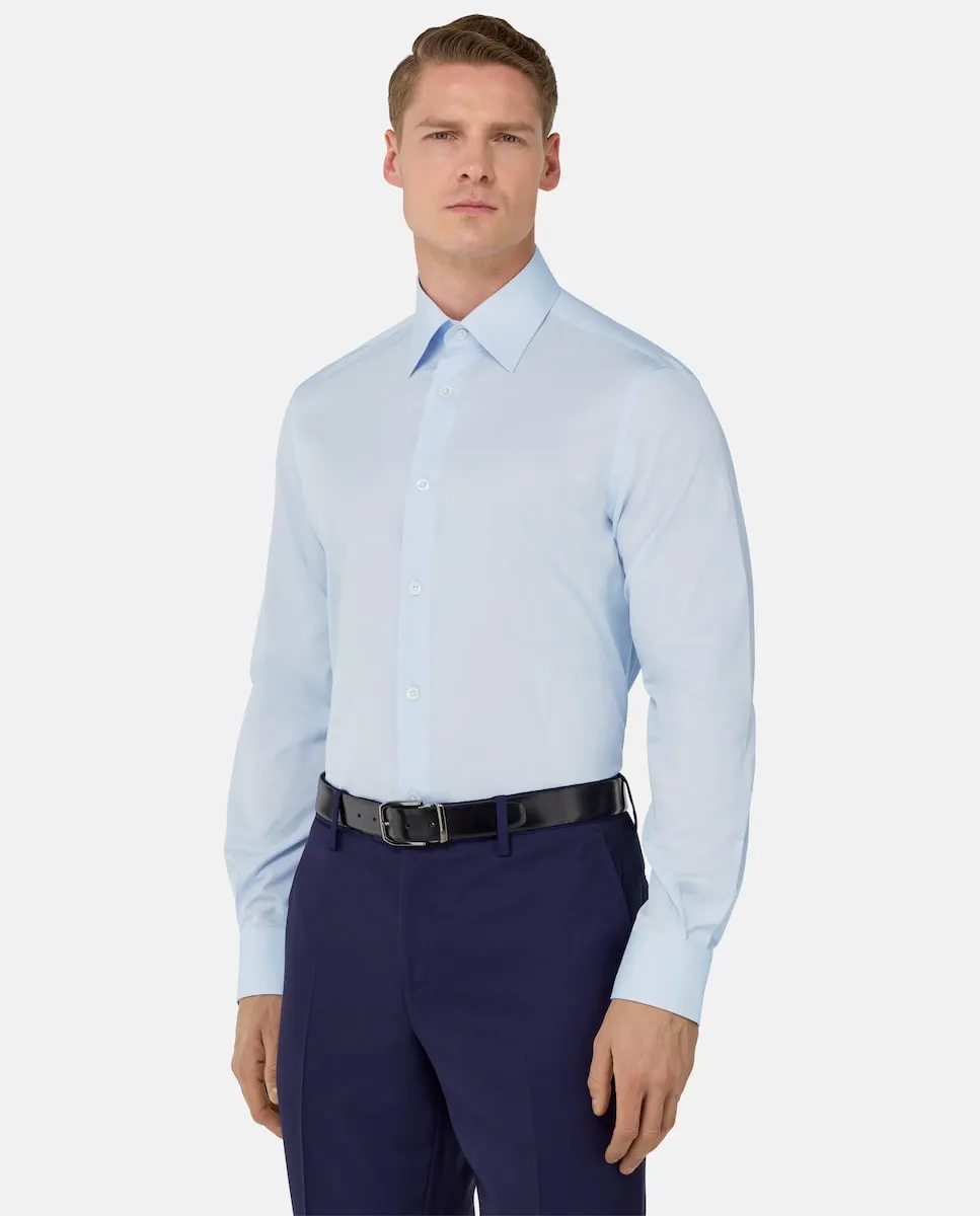 Хлопковая саржевая рубашка классического кроя Boggi Milano, светло-голубой
Хлопковая саржевая рубашка классического кроя Boggi Milano, светло-голубой