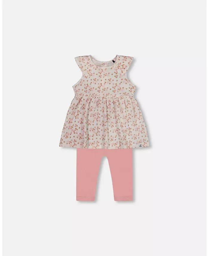 Детский комплект для девочек: туника и леггинсы из органического хлопка с принтом, белый с розовыми цветами Deux par Deux
Детский комплект для девочек: туника и леггинсы из органического хлопка с принтом, белый с розовыми цветами Deux par Deux