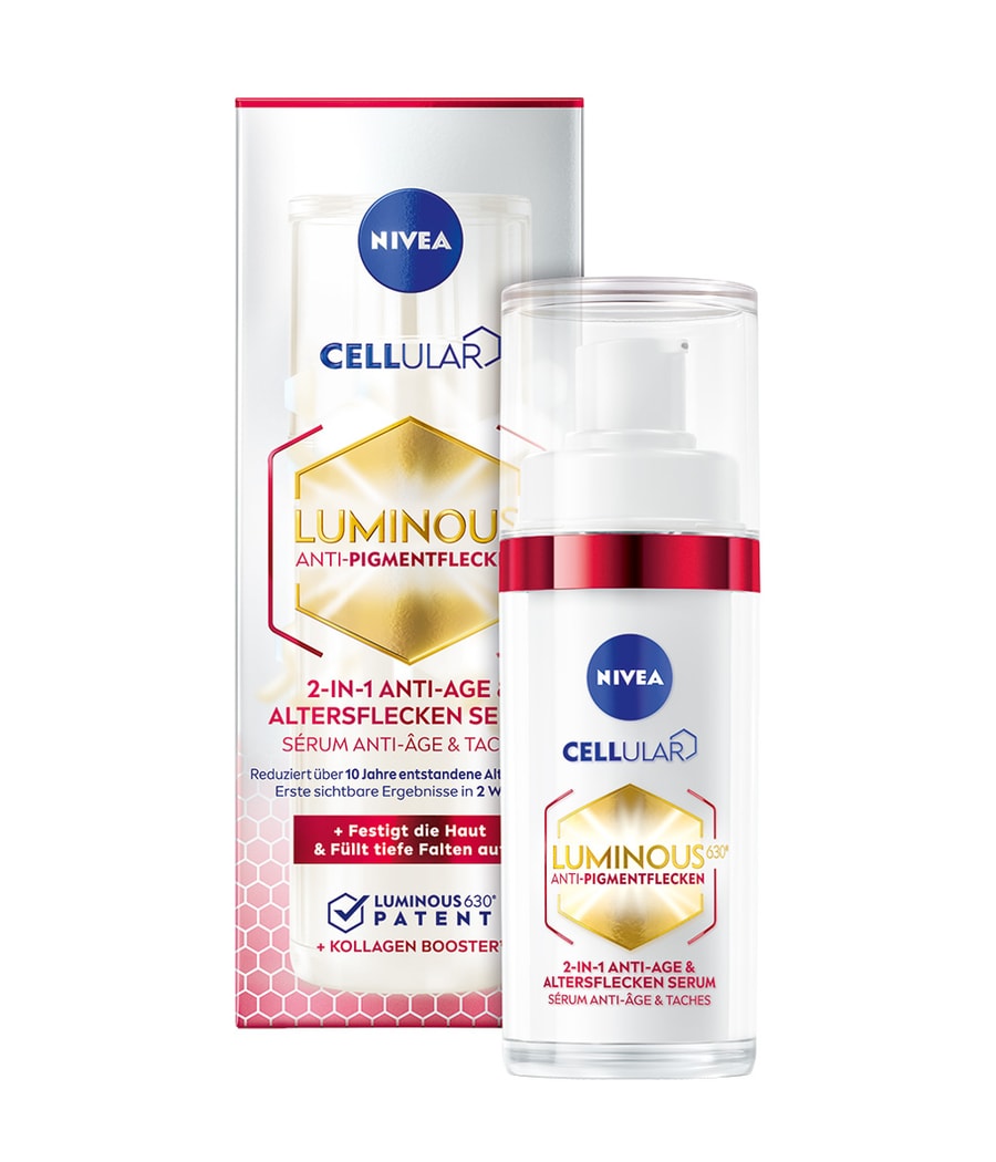 Сыворотка для лица NIVEA Cellular Luminous630 2in1 Anti-Age Altersflecken Serum, 30 ml 
Сыворотка для лица NIVEA Cellular Luminous630 2in1 Anti-Age Altersflecken Serum, 30 ml