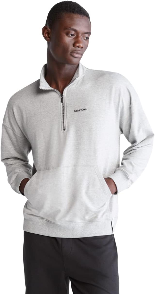 Мужская современная хлопковая толстовка Calvin Klein Lounge с застежкой-молнией 1/4, Grey Heather
Мужская современная хлопковая толстовка Calvin Klein Lounge с застежкой-молнией 1/4, Grey Heather