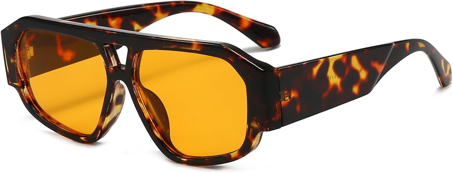 Солнцезащитные очки YAMEIZE Retro Pilot для женщин и мужчин в стиле 70-х годов с двойной перемычкой, винтажные массивные солнцезащитные очки с защитой от УФ-излучения UV400, Leopard Yellow
Солнцезащитные очки YAMEIZE Retro Pilot для женщин и мужчин в стиле 70-х годов с двойной перемычкой, винтажные массивные солнцезащитные очки с защитой от УФ-излучения UV400, Leopard Yellow