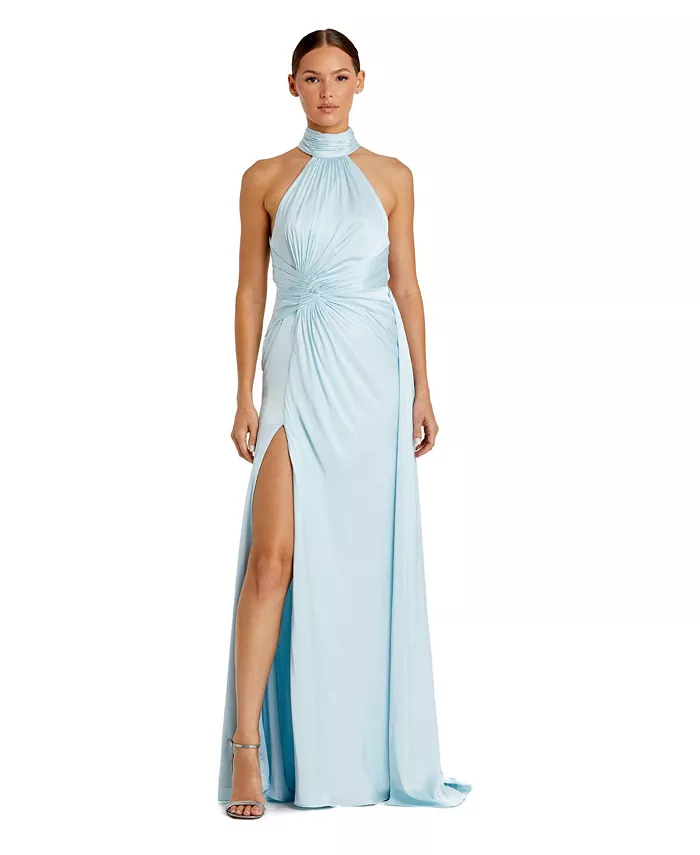 Женское платье с открытой спиной и высоким воротом, присборенными боками Mac Duggal, синий
Женское платье с открытой спиной и высоким воротом, присборенными боками Mac Duggal, синий
