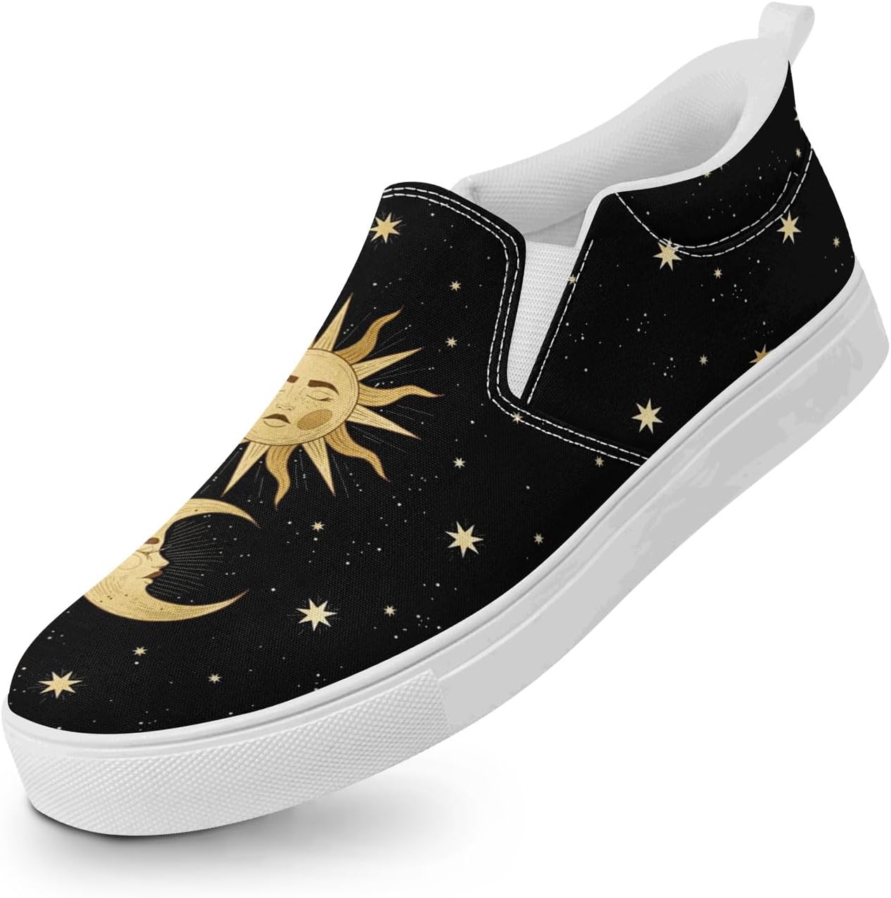 Унисекс слипоны из холщовой ткани AWSOLE - принт с небесными звездами и луной - легкие повседневные балетки для прогулок, путешествий и ежедневной носки, белый
Унисекс слипоны из холщовой ткани AWSOLE - принт с небесными звездами и луной - легкие повседневные балетки для прогулок, путешествий и ежедневной носки, белый