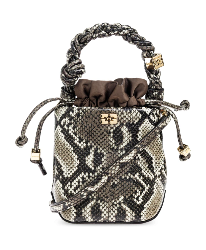 Сумка-Ведро «мини-бу» из змеиной кожи Ganni, коричневый
Сумка-Ведро «мини-бу» из змеиной кожи Ganni, коричневый