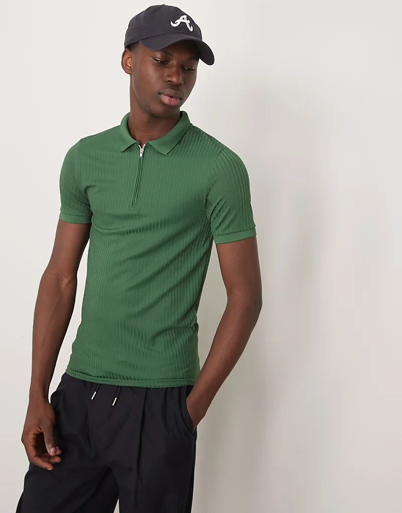 Рубашка-поло ASOS DESIGN облегающего кроя в рубчик темно-зеленого цвета с застежкой-молнией
Рубашка-поло ASOS DESIGN облегающего кроя в рубчик темно-зеленого цвета с застежкой-молнией