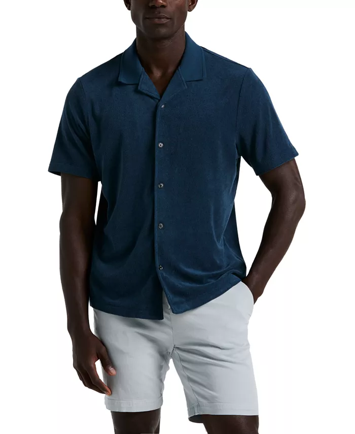 Мужская короткая рукавная махровая рубашка на пуговицах Camp Shirt Perry Ellis, синий
Мужская короткая рукавная махровая рубашка на пуговицах Camp Shirt Perry Ellis, синий