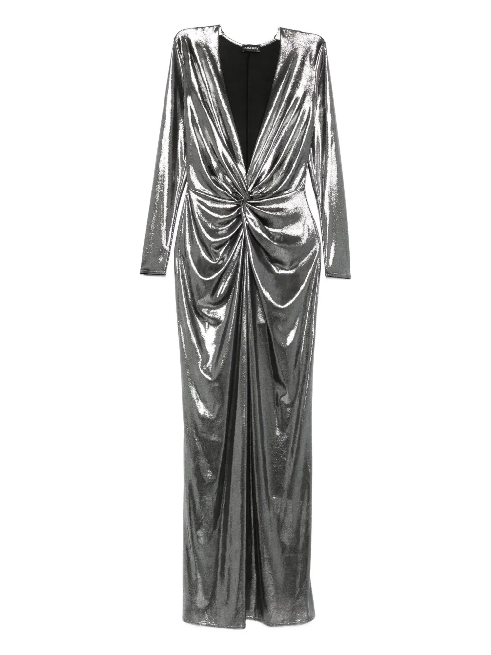 Длинное платье с металлическим эффектом и перекрученным спереди ROSERRY, серебряный 
Длинное платье с металлическим эффектом и перекрученным спереди ROSERRY, серебряный