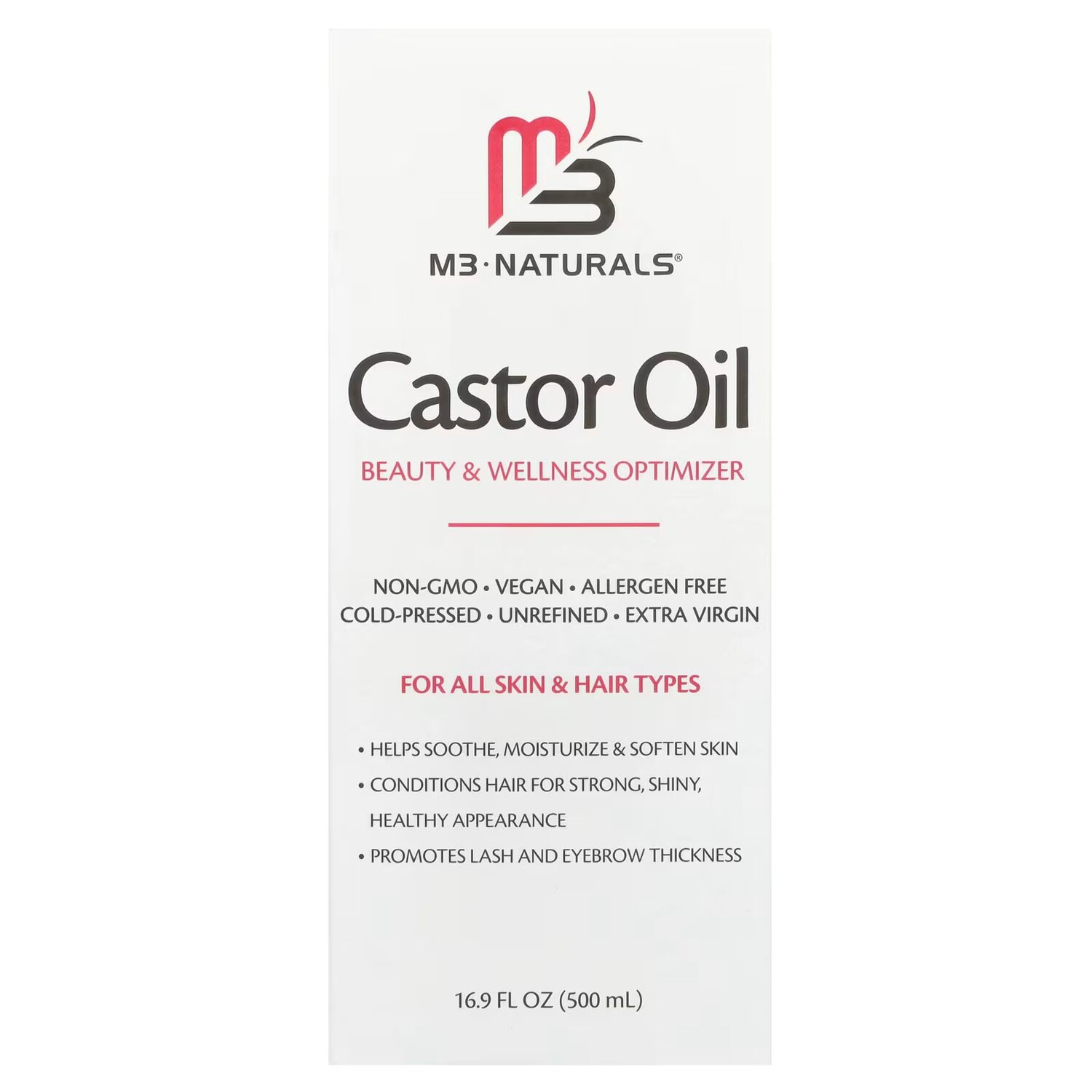 Касторовое масло, для всех типов кожи и волос, 16,9 жидких унций (500 мл) M3 Naturals
Касторовое масло, для всех типов кожи и волос, 16,9 жидких унций (500 мл) M3 Naturals