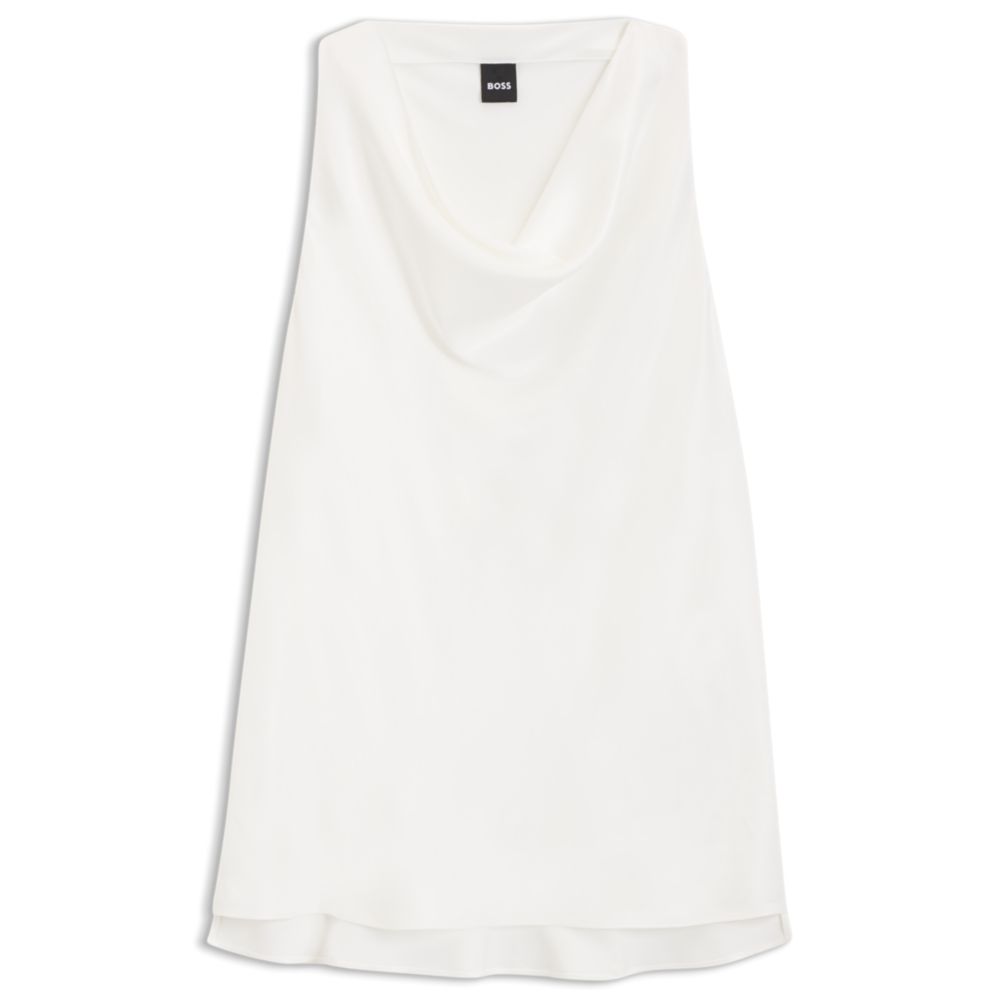 Топ без рукавов из сатина с драпированным вырезом BOSS, белый
Топ без рукавов из сатина с драпированным вырезом BOSS, белый
