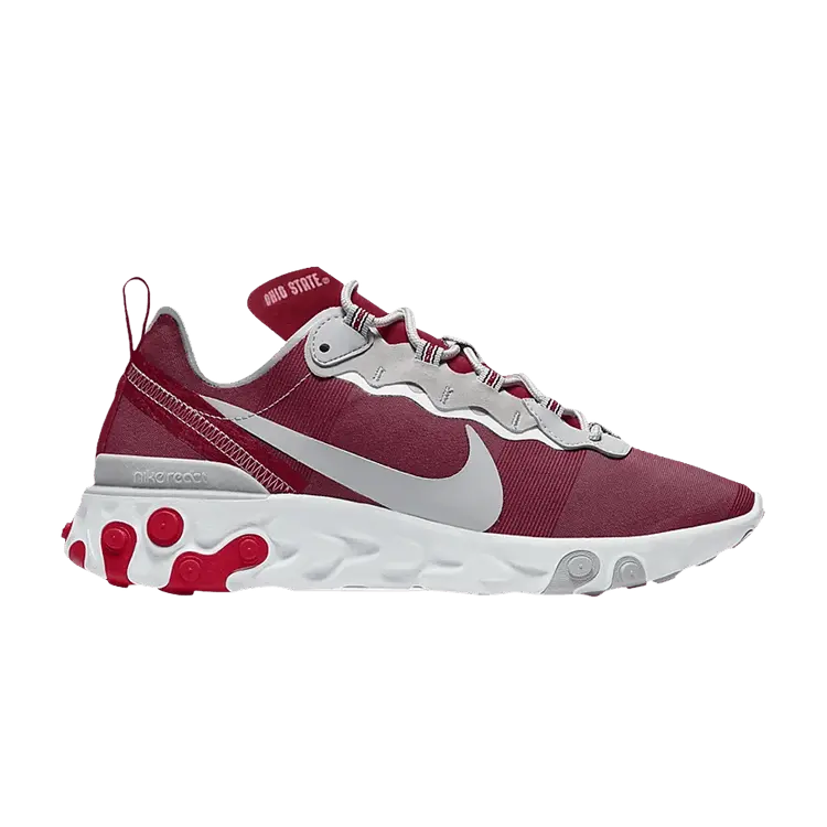 Кроссовки Nike React Element 55 'Ohio State Buckeyes', красный 
Кроссовки Nike React Element 55 'Ohio State Buckeyes', красный