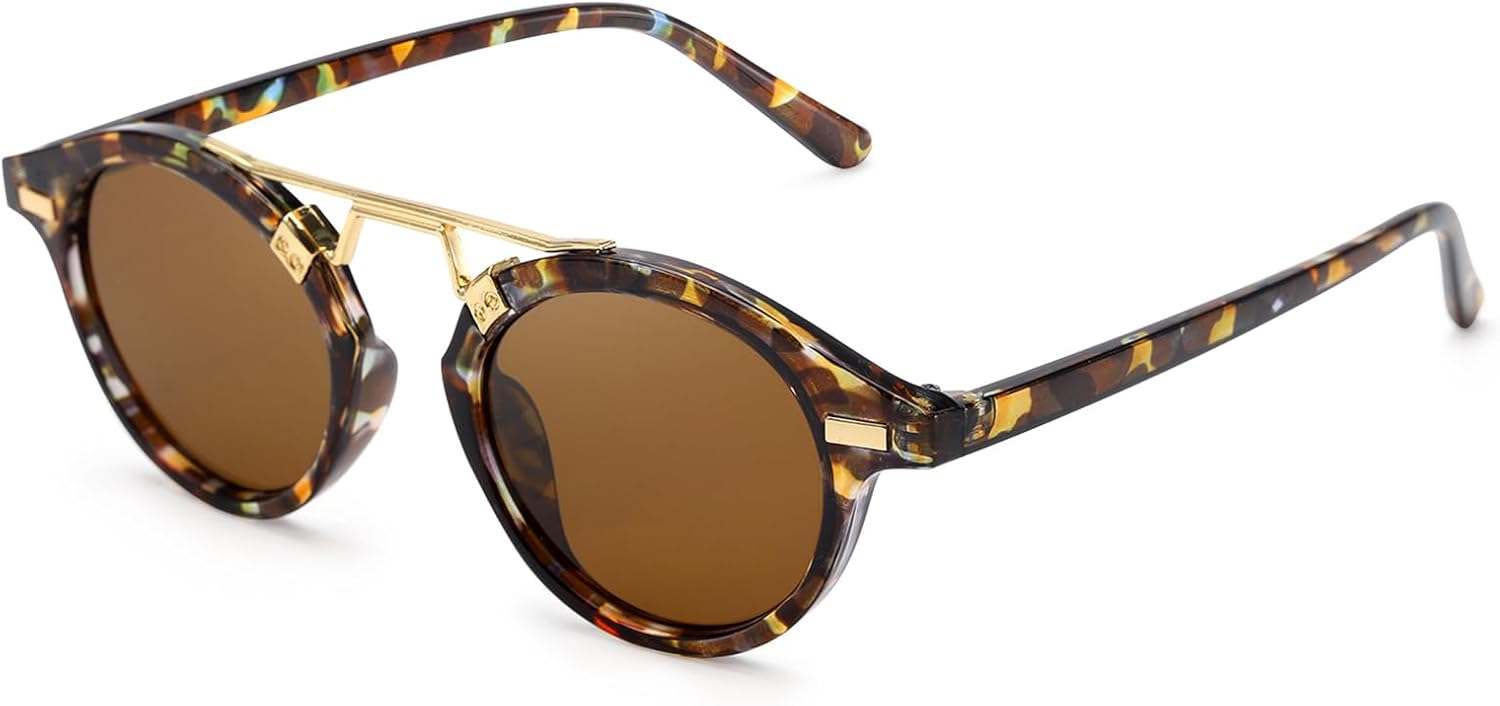 Солнцезащитные очки SODQW для женщин, маленькие, с защитой от УФ-излучения, круглые, в стиле ретро, с двойной перемычкой, не спутываются. Модные женские очки, A03- Tortoise/Brown
Солнцезащитные очки SODQW для женщин, маленькие, с защитой от УФ-излучения, круглые, в стиле ретро, с двойной перемычкой, не спутываются. Модные женские очки, A03- Tortoise/Brown