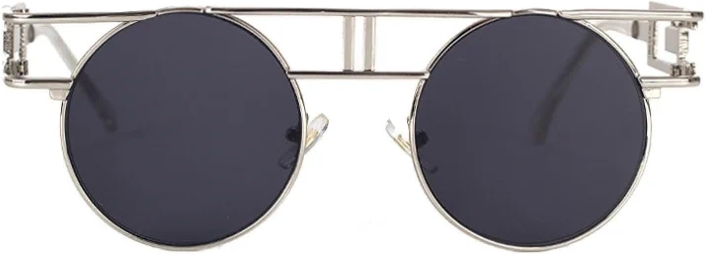 Круглые солнцезащитные очки из сплава для женщин и мужчин, модные, с большими зеркальными оправами, в стиле стимпанк, с защитой от УФ-излучения UV400 TKKTLLT, C1silver-black
Круглые солнцезащитные очки из сплава для женщин и мужчин, модные, с большими зеркальными оправами, в стиле стимпанк, с защитой от УФ-излучения UV400 TKKTLLT, C1silver-black