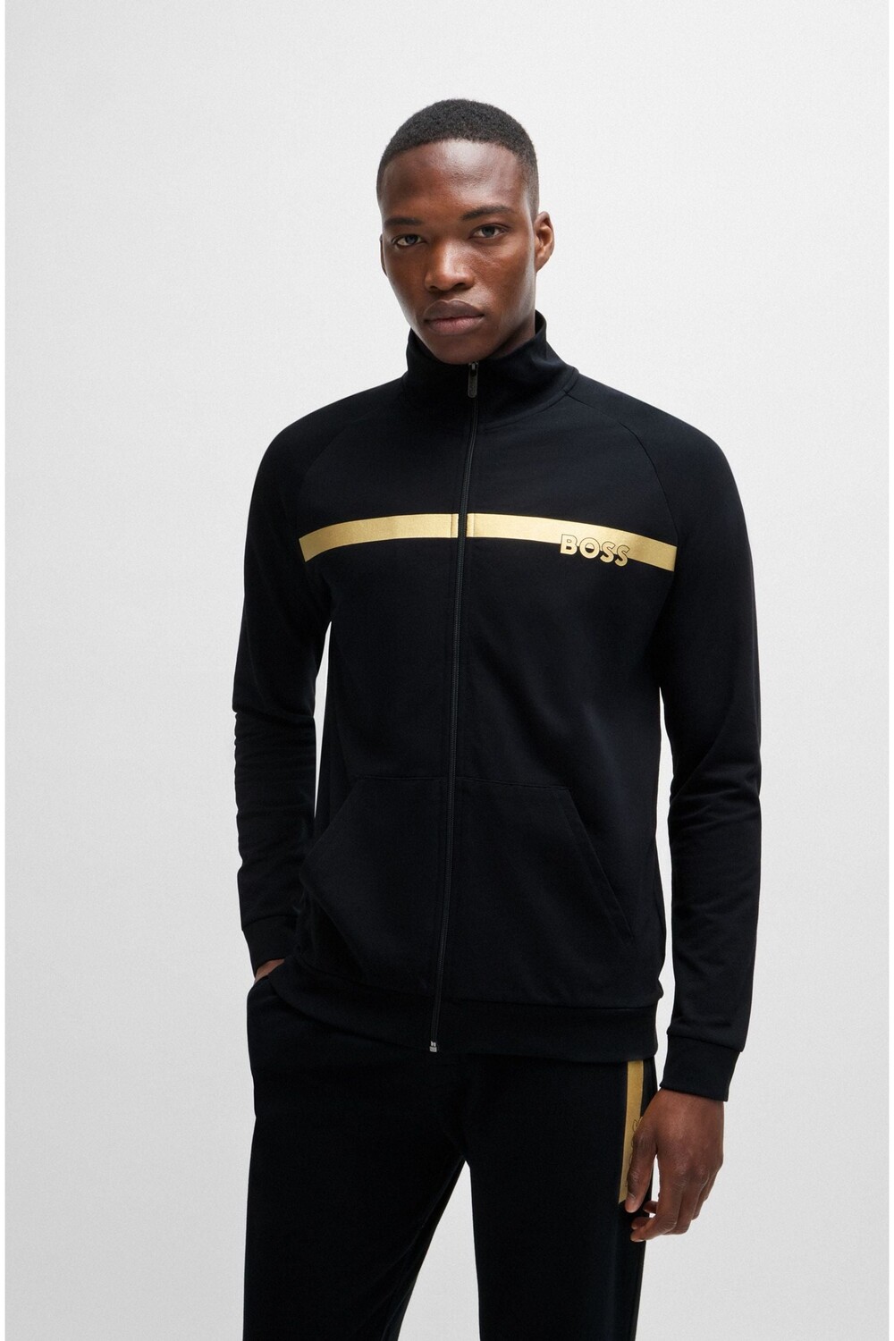 Хлопковая куртка с логотипом на молнии Boss, черный
Хлопковая куртка с логотипом на молнии Boss, черный