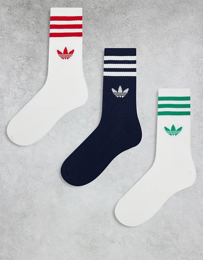 Носки adidas Originals adicolor Trefoil, 3 Пары, белого и темно-синего цветов
Носки adidas Originals adicolor Trefoil, 3 Пары, белого и темно-синего цветов