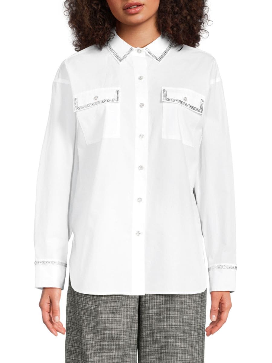 Рубашка из поплина с кристаллами Karl Lagerfeld Paris, белый
Рубашка из поплина с кристаллами Karl Lagerfeld Paris, белый