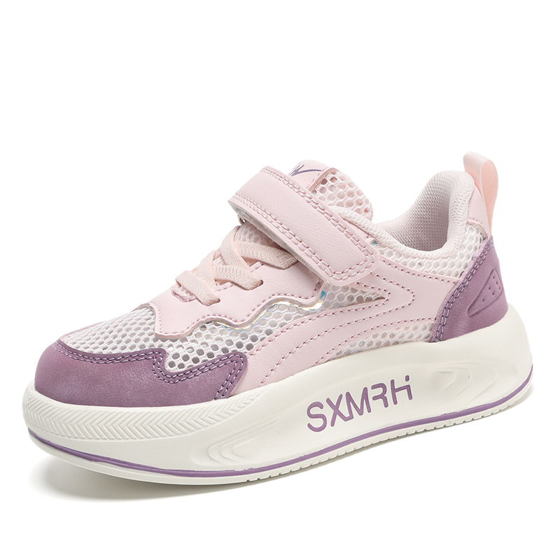 Binary Износостойкие дышащие детские кроссовки для повседневной носки, розовые, фиолетовые 
Binary Износостойкие дышащие детские кроссовки для повседневной носки, розовые, фиолетовые