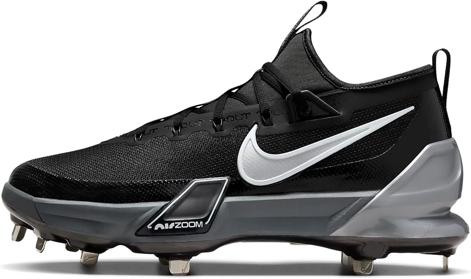 Бейсбольные бутсы Nike Force Zoom Trout 9 Pro Low для мужчин, Black/Anthracite/White/Metallic Silver
Бейсбольные бутсы Nike Force Zoom Trout 9 Pro Low для мужчин, Black/Anthracite/White/Metallic Silver