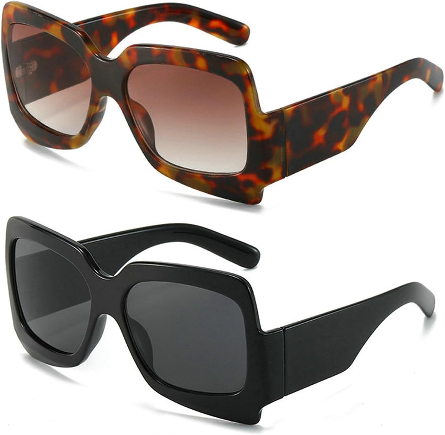 Солнцезащитные очки Willochra Retro Oversized Square для женщин, необычной винтажной формы, модные, с толстой оправой и защитой от УФ-излучения UV400, 2pcs-black&leopard
Солнцезащитные очки Willochra Retro Oversized Square для женщин, необычной винтажной формы, модные, с толстой оправой и защитой от УФ-излучения UV400, 2pcs-black&leopard