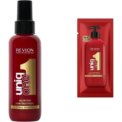 Revlon Professional UniqOne Маска-спрей без ополаскивания 150 мл Питательный и восстанавливающий уход за волосами + образец шампуня UniqOne 20 мл
Revlon Professional UniqOne Маска-спрей без ополаскивания 150 мл Питательный и восстанавливающий уход за волосами + образец шампуня UniqOne 20 мл