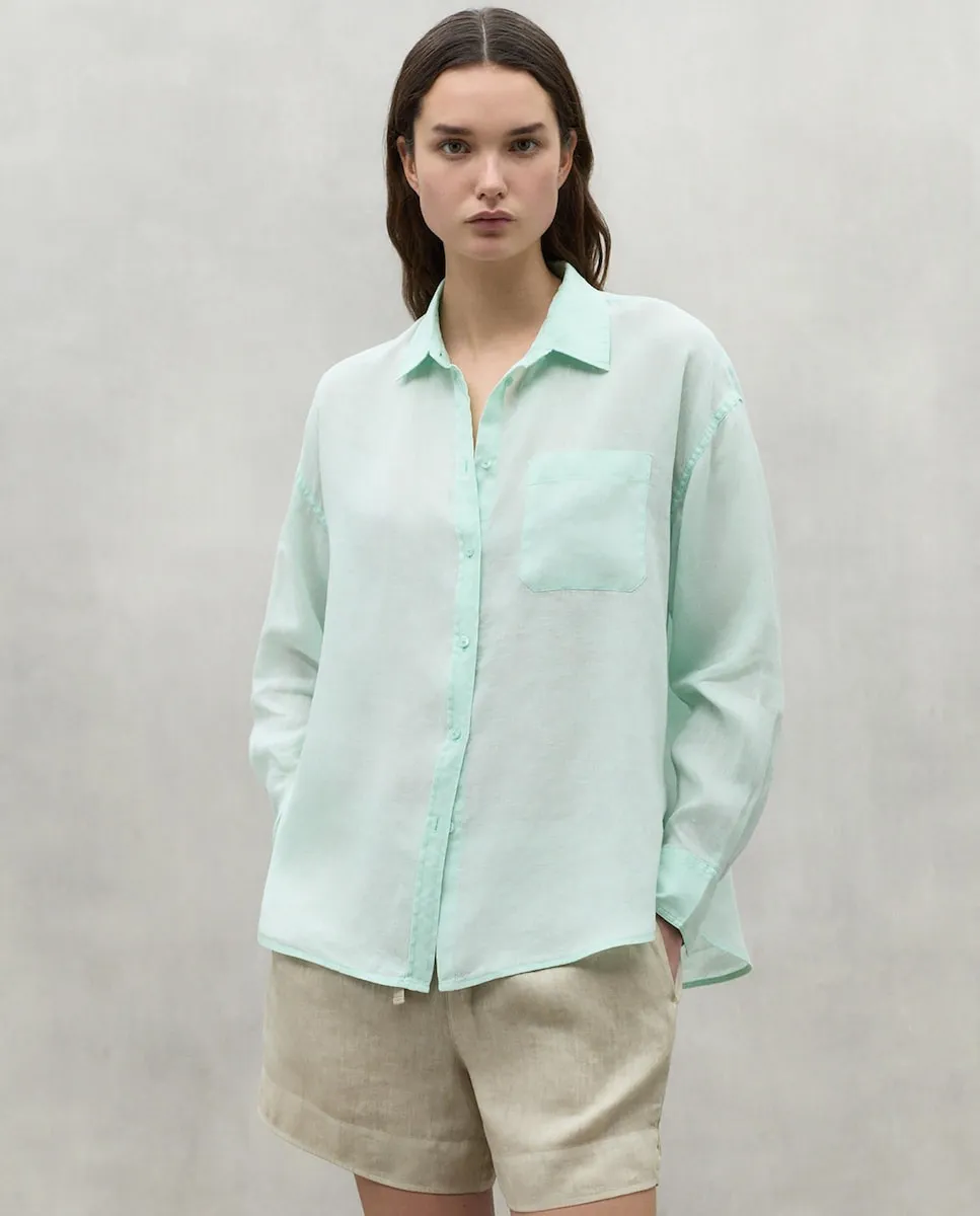 Женская блузка 100% лён с длинным рукавом Ecoalf, светло-зеленый
Женская блузка 100% лён с длинным рукавом Ecoalf, светло-зеленый