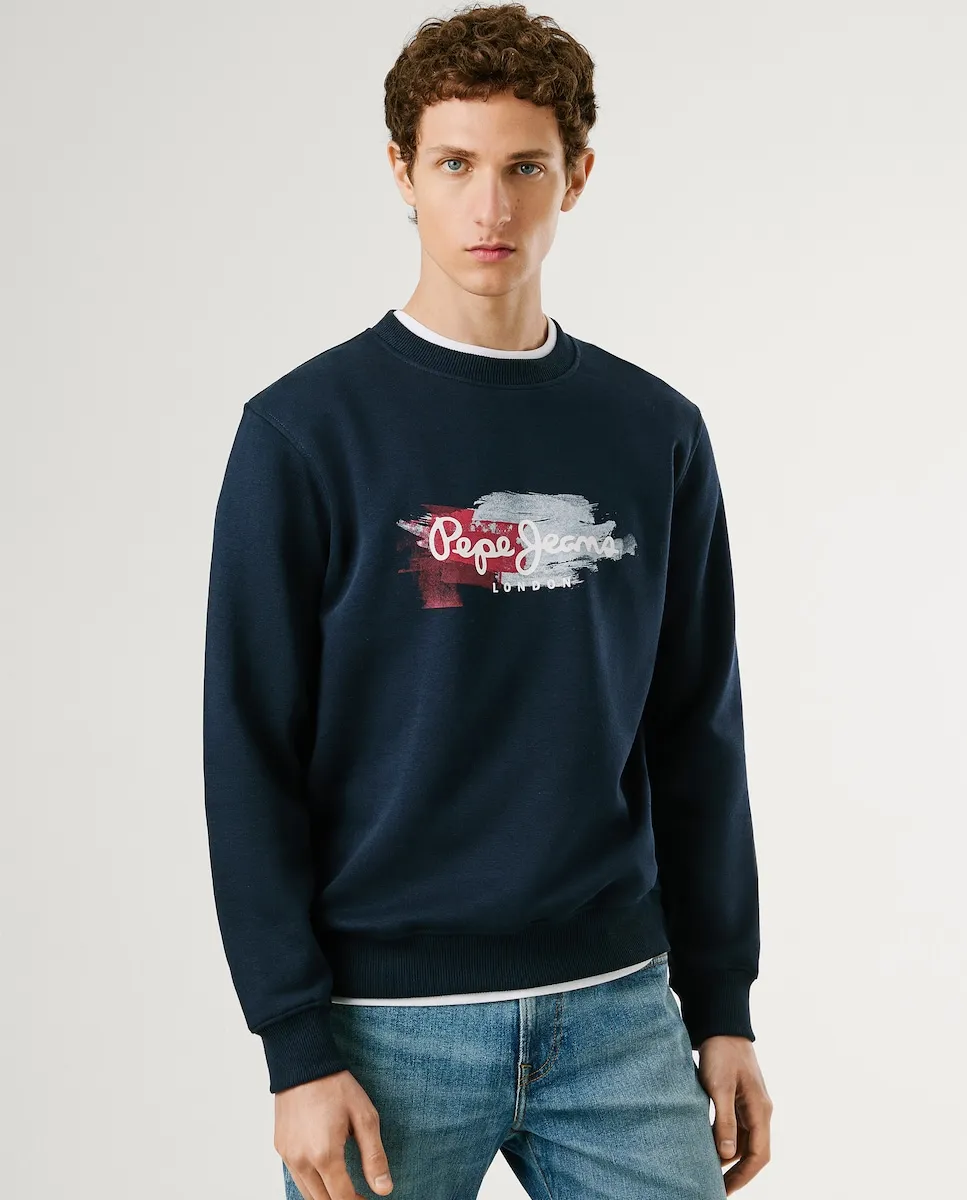 Мужская толстовка с круглым вырезом и логотипом в акварельном стиле Pepe Jeans, темно-синий
Мужская толстовка с круглым вырезом и логотипом в акварельном стиле Pepe Jeans, темно-синий