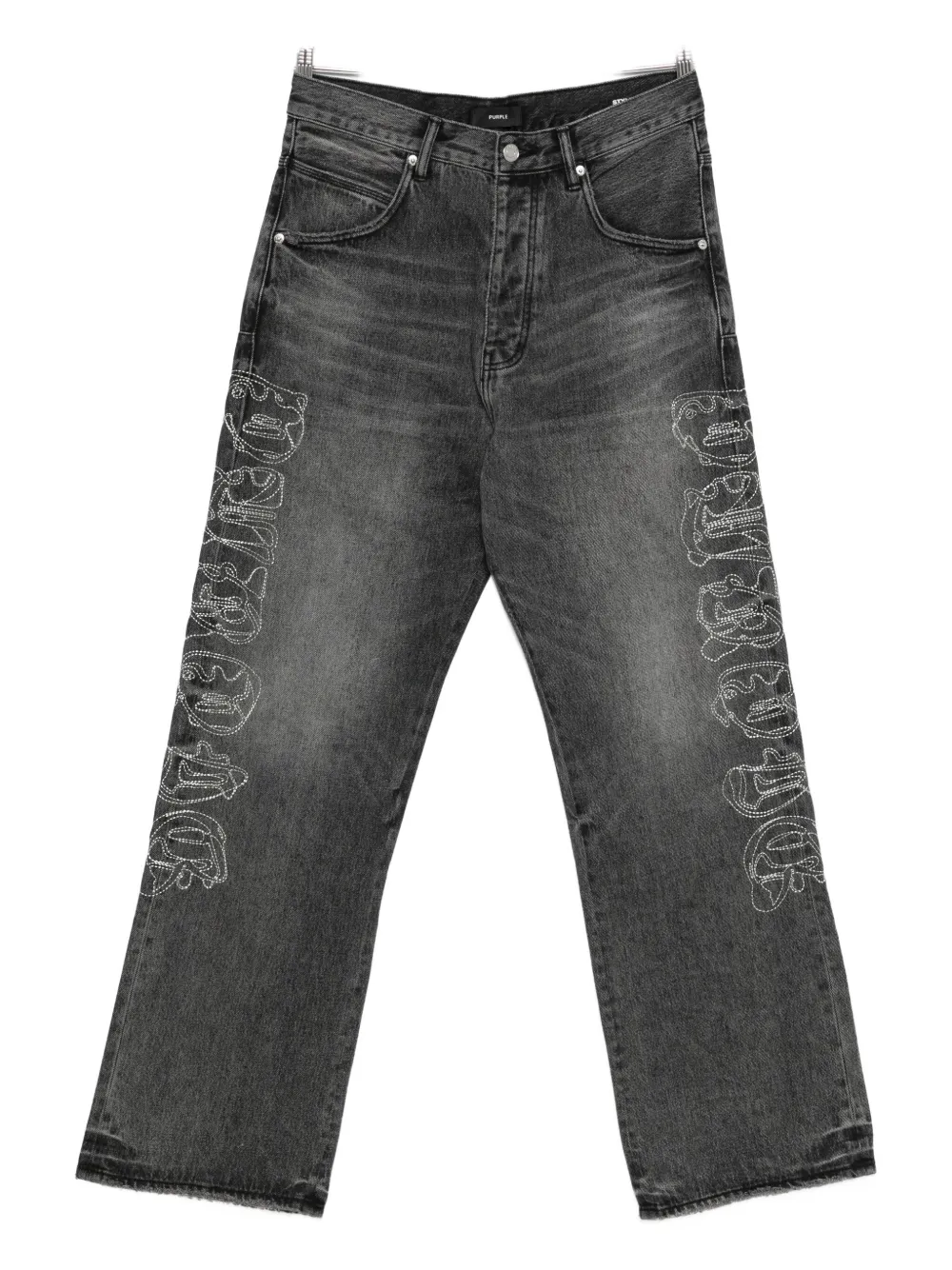 Джинсы с вышивкой и широкими штанинами Purple Brand, черный
Джинсы с вышивкой и широкими штанинами Purple Brand, черный