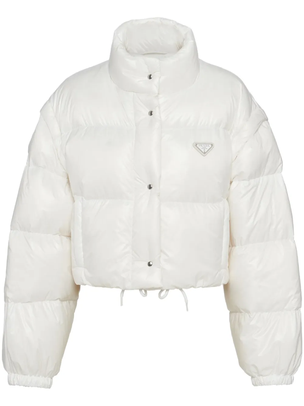 Укороченный пуховик Re-Nylon Prada, белый 
Укороченный пуховик Re-Nylon Prada, белый