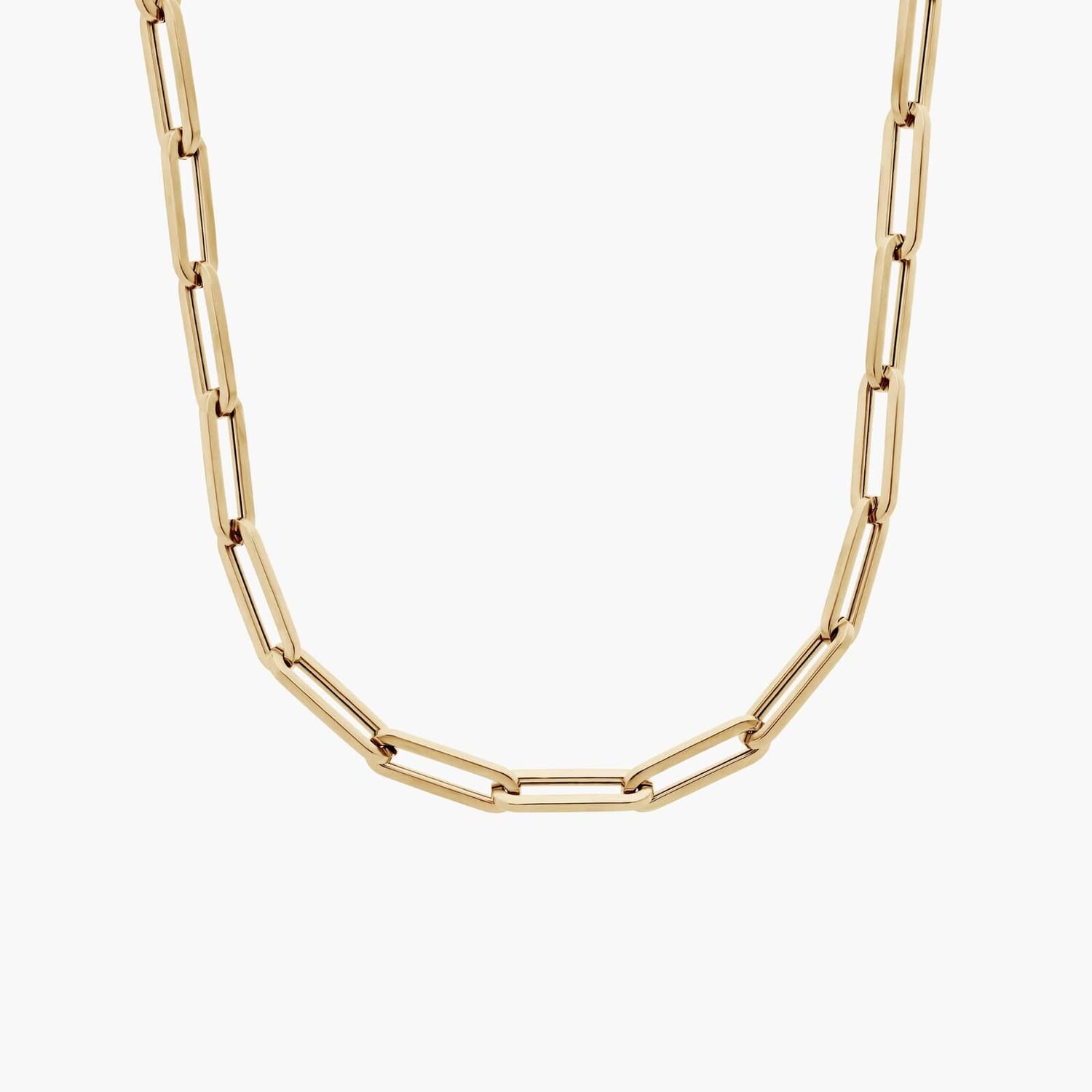 24-дюймовое среднее ожерелье в форме скрепки из итальянского желтого золота 14 карат (3,8 мм) Blue Nile