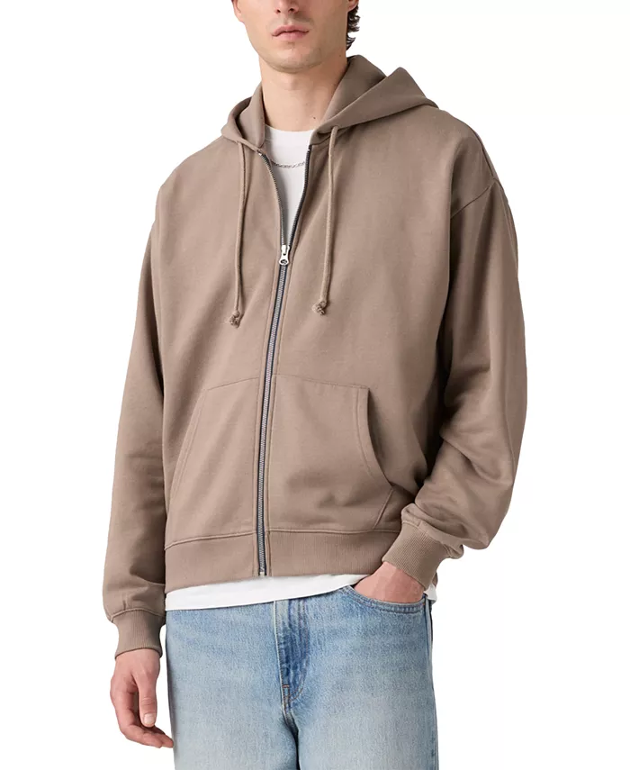 Мужская укороченная толстовка с капюшоном свободного кроя на молнии Levi's, коричневый
Мужская укороченная толстовка с капюшоном свободного кроя на молнии Levi's, коричневый