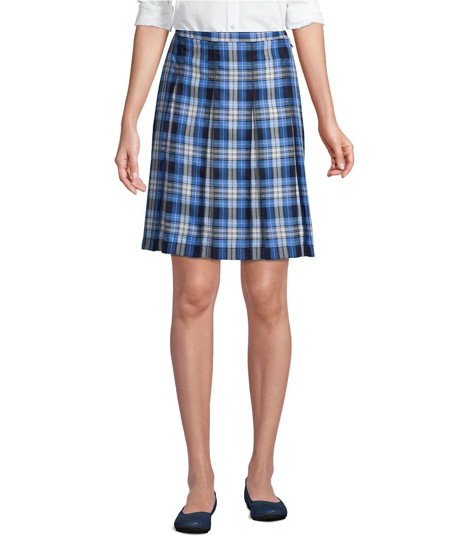 Женская клетчатая юбка-плиссе длиной до колена Lands' End, Clear blue plaid
Женская клетчатая юбка-плиссе длиной до колена Lands' End, Clear blue plaid