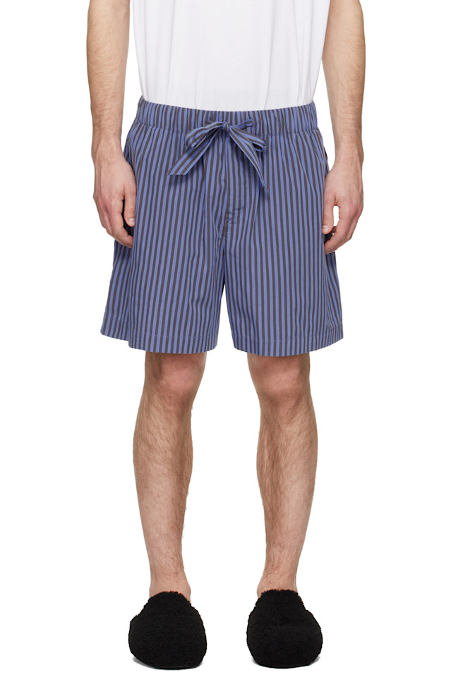 Tekla Пижамные шорты из поплина темно-синего и коричневого цвета
Tekla Пижамные шорты из поплина темно-синего и коричневого цвета