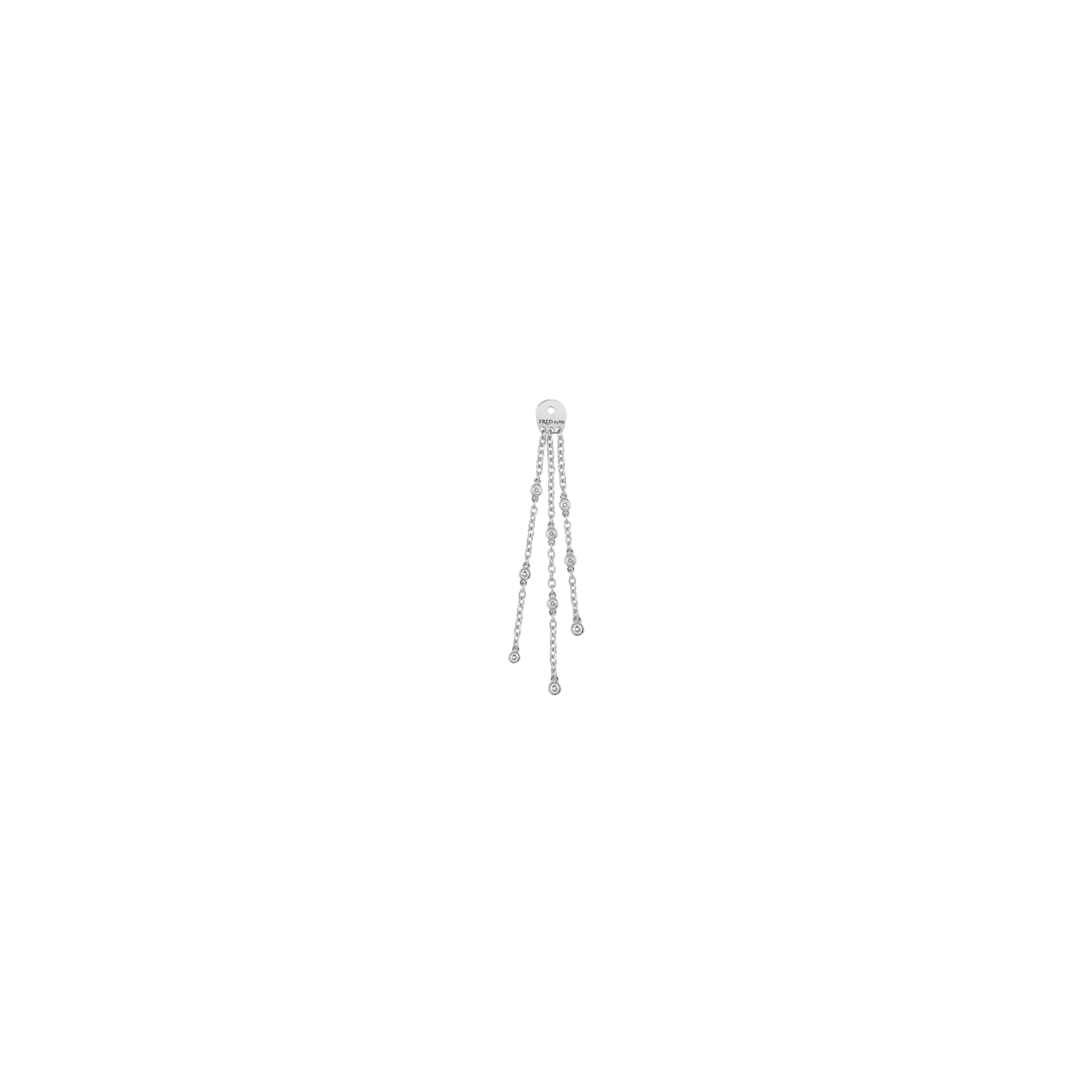 Серьги Fred из белого золота с бриллиантами.
Серьги Fred из белого золота с бриллиантами.