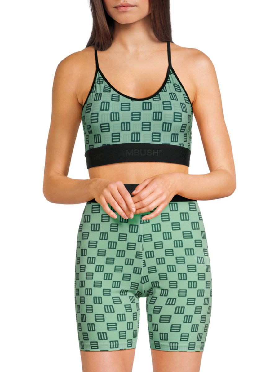 Укороченный топ с монограммой и спиной-борцовкой Ambush, зеленый
Укороченный топ с монограммой и спиной-борцовкой Ambush, зеленый