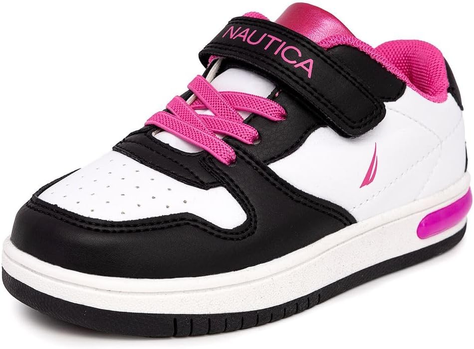 Кроссовки Nautica для девочек с регулируемым ремешком и эластичными банджи-ремешками, Удобная повседневная обувь (малыши/дети младшего возраста), белый/черный/розовый
Кроссовки Nautica для девочек с регулируемым ремешком и эластичными банджи-ремешками, Удобная повседневная обувь (малыши/дети младшего возраста), белый/черный/розовый