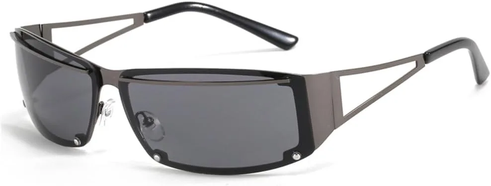 LVTFCO Модные квадратные очки с полой оправой, солнцезащитные очки с заточкой, стильные, для уличной фотосъемки, универсальные солнцезащитные очки для женщин, Black
LVTFCO Модные квадратные очки с полой оправой, солнцезащитные очки с заточкой, стильные, для уличной фотосъемки, универсальные солнцезащитные очки для женщин, Black