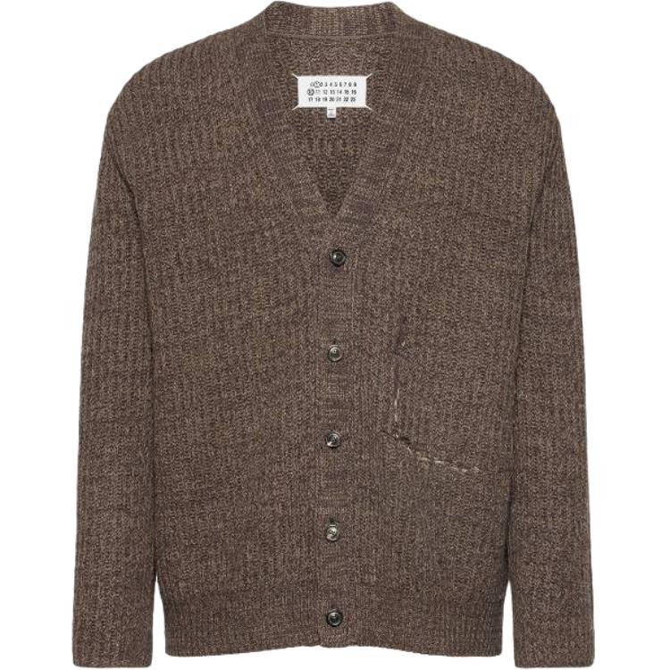 Ребристый кардиган из шерсти Maison Margiela, коричневый
Ребристый кардиган из шерсти Maison Margiela, коричневый