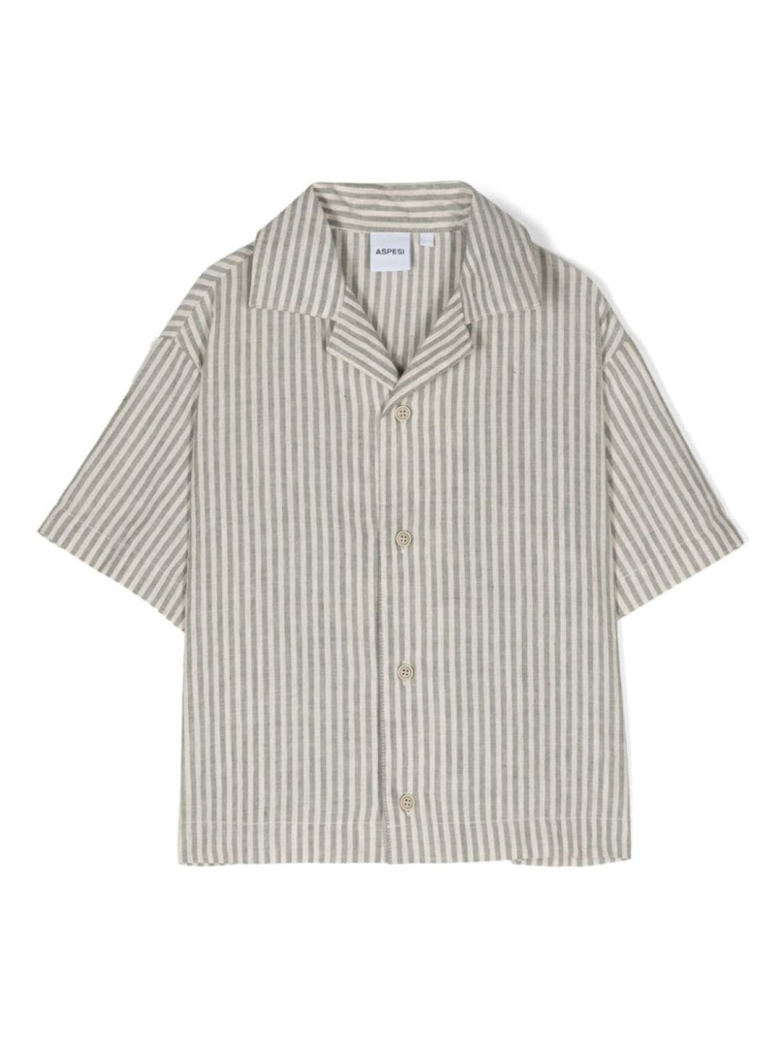 Aspesi полосатая рубашка с заостренным воротником, зеленый 
Aspesi полосатая рубашка с заостренным воротником, зеленый